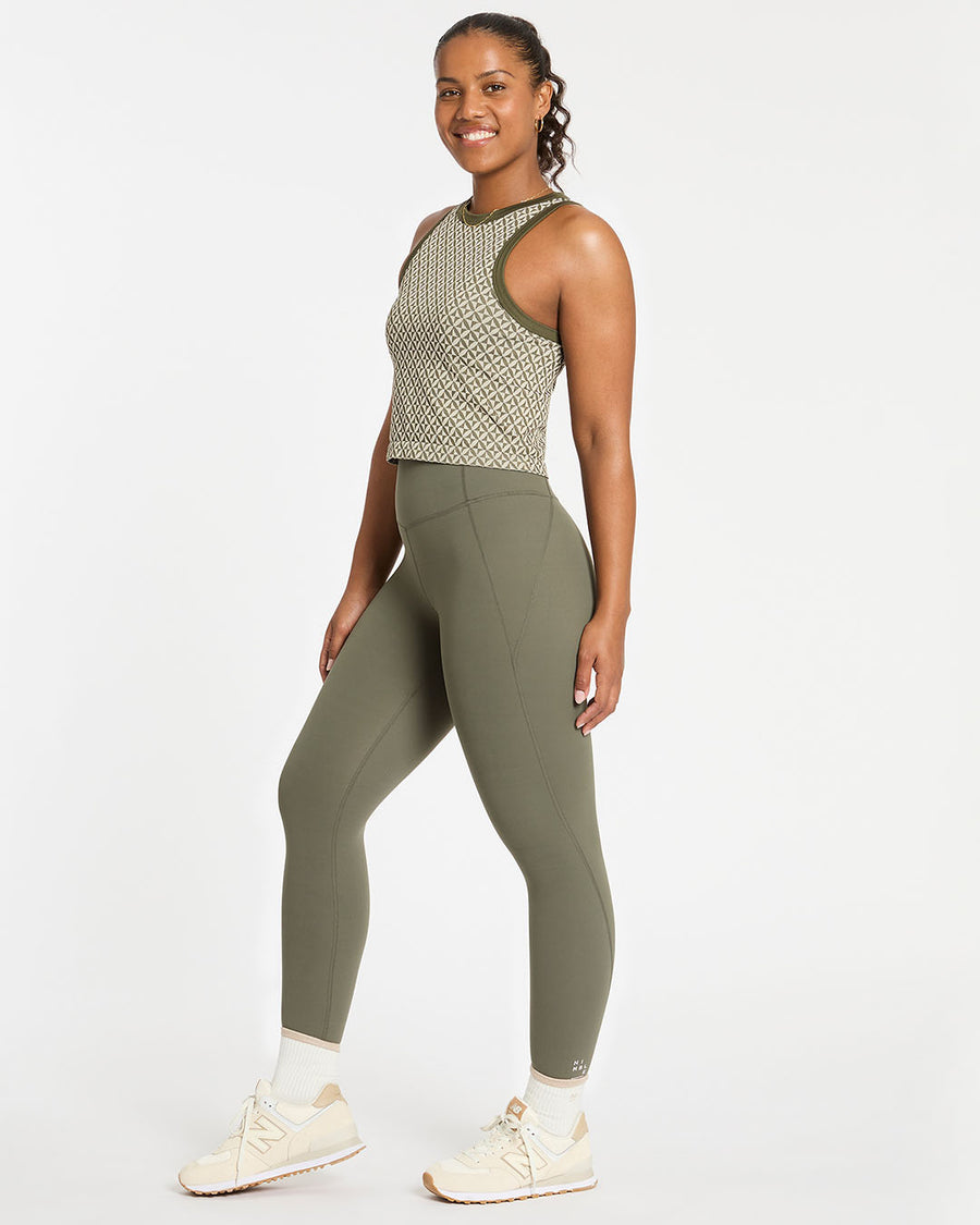 Mindful Knit Top - Dusty Olive Geo Tanks & Tees by Nimble - Prae Store
