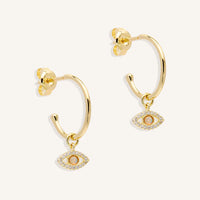 Gold Eye of Intuition Hoops Earrings by By Charlotte - Prae Store