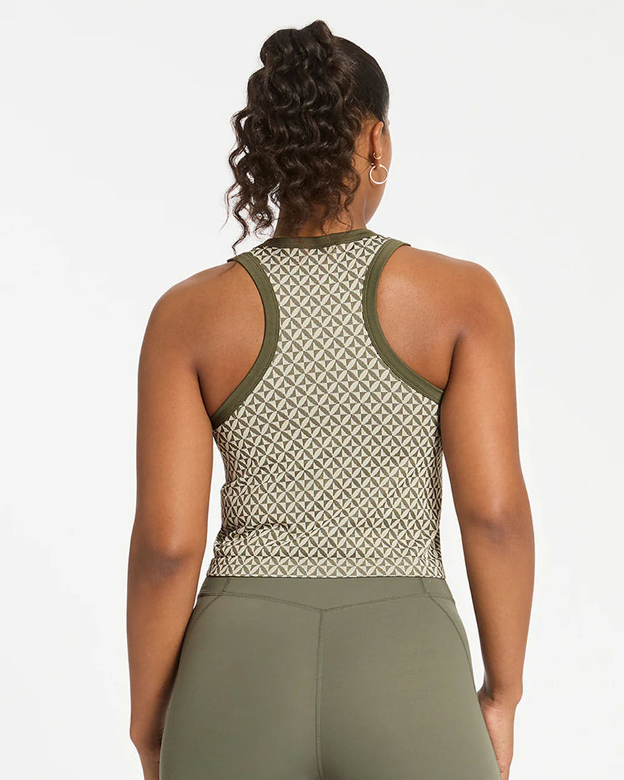 Mindful Knit Top - Dusty Olive Geo Tanks & Tees by Nimble - Prae Store