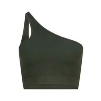 Asymmetric One Shoulder Crop - Forest Sports Bras & Crops by Pinky & Kamal - Prae Store