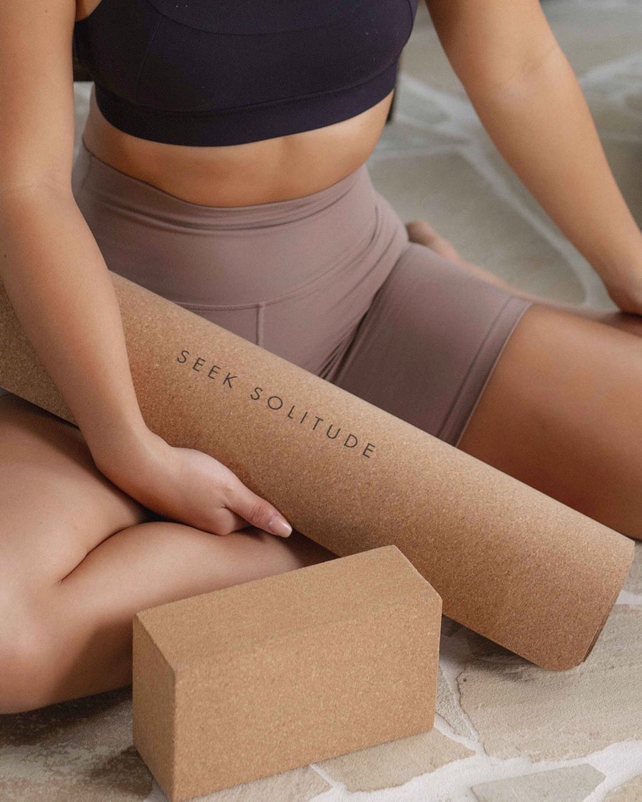 Cork Yoga Block Yoga Accessories by Seek Solitude - Prae Store