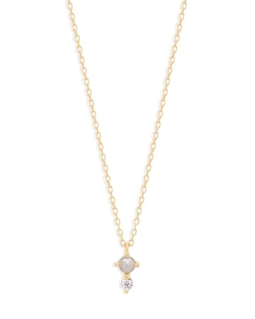14k Gold Light of the Moon Diamond Necklace - Prae Store