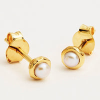 Gold Like The Sky Pearl Stud Earrings Earrings by By Charlotte - Prae Store