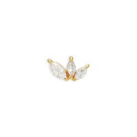 14k Gold Blooming Lotus Crystal Stud Earring - Prae Store