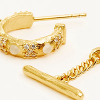 Gold Lunar Hoops Earrings by By Charlotte - Prae Store