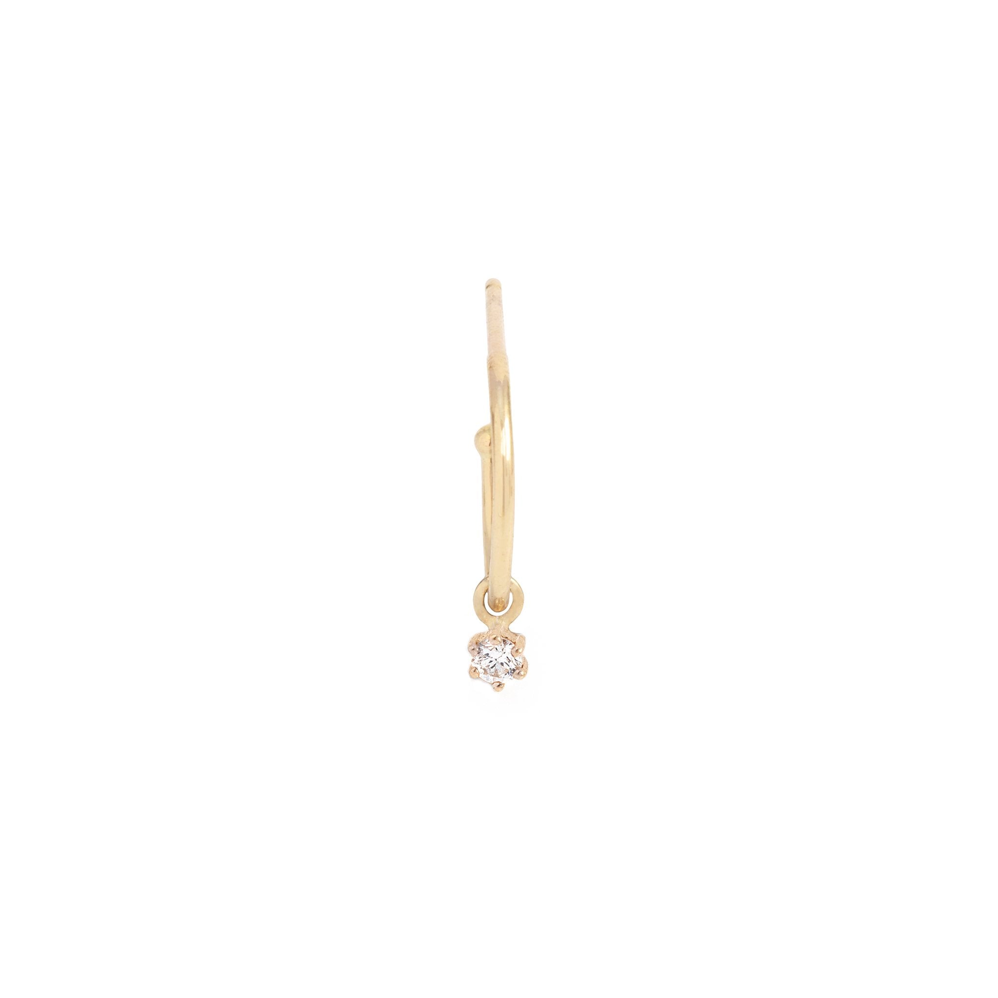 14k Gold Sweet Droplet Diamond Hoops - Prae Store