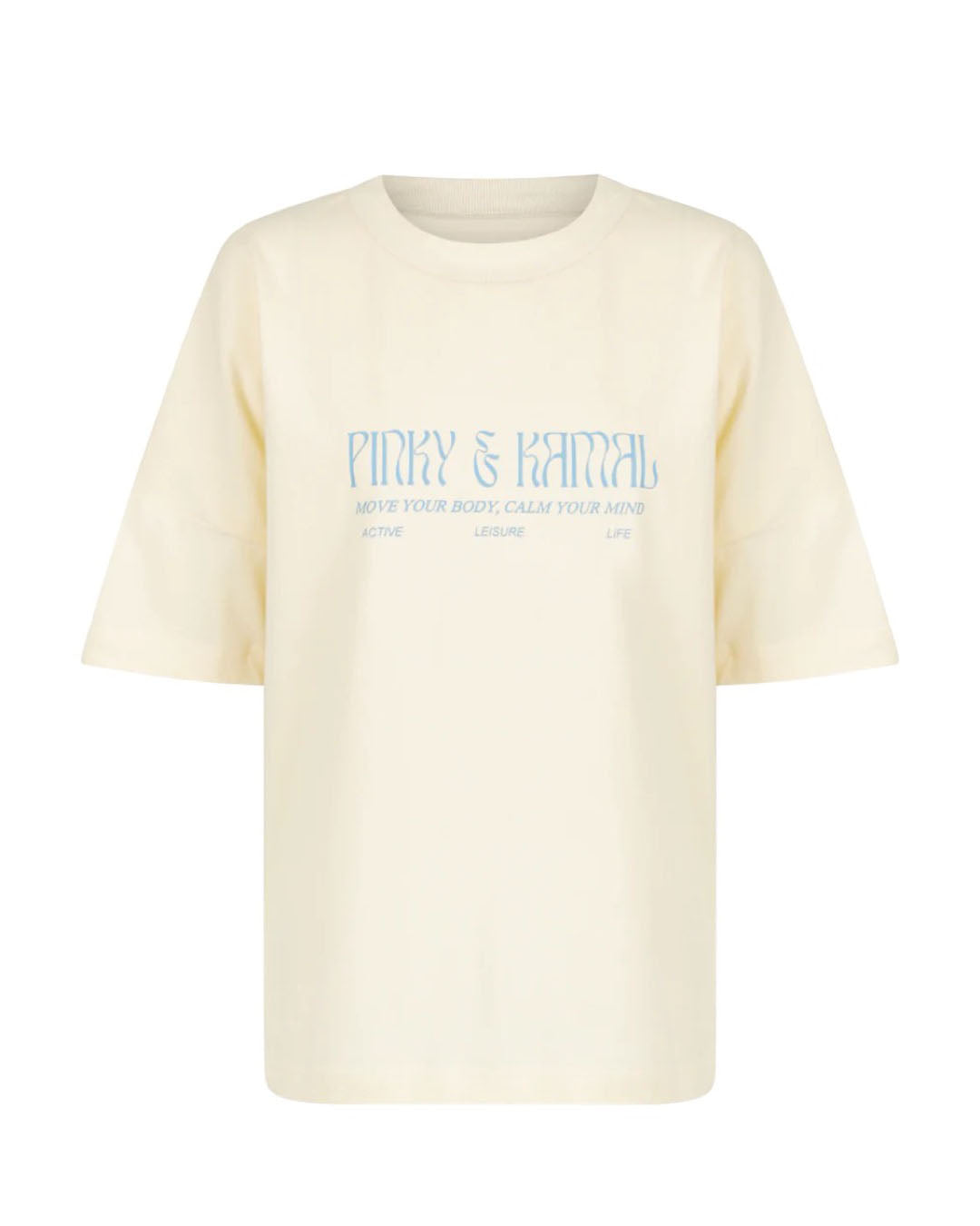 Pinky & Kamal Logo T-Shirt - Cream Activewear by Pinky & Kamal - Prae Store