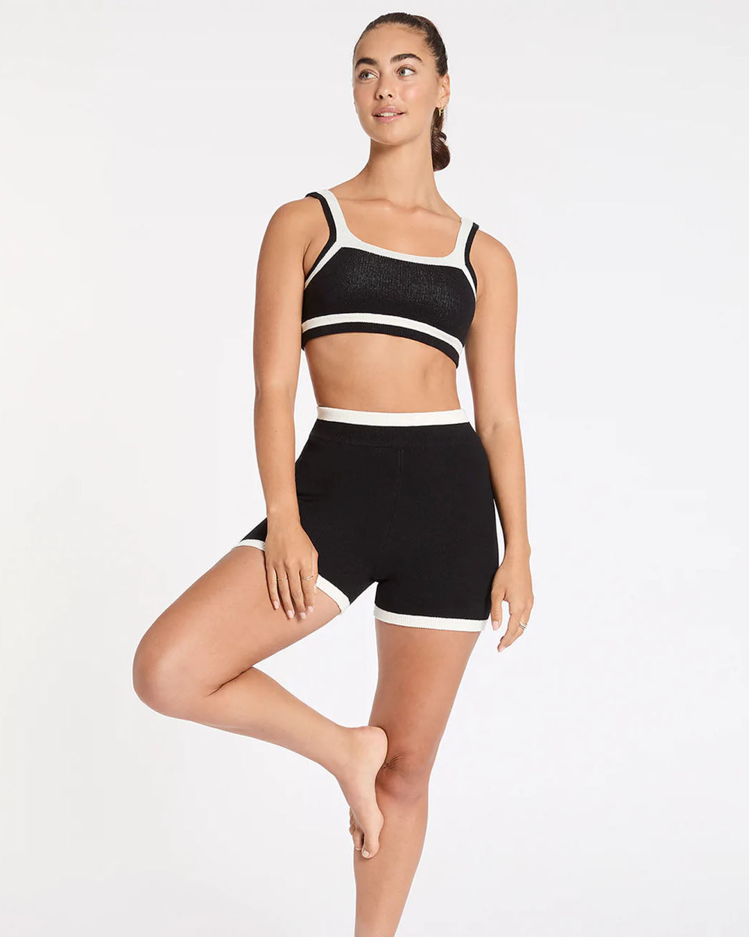 Close Knit Short - Black White Shorts by Nimble - Prae Store