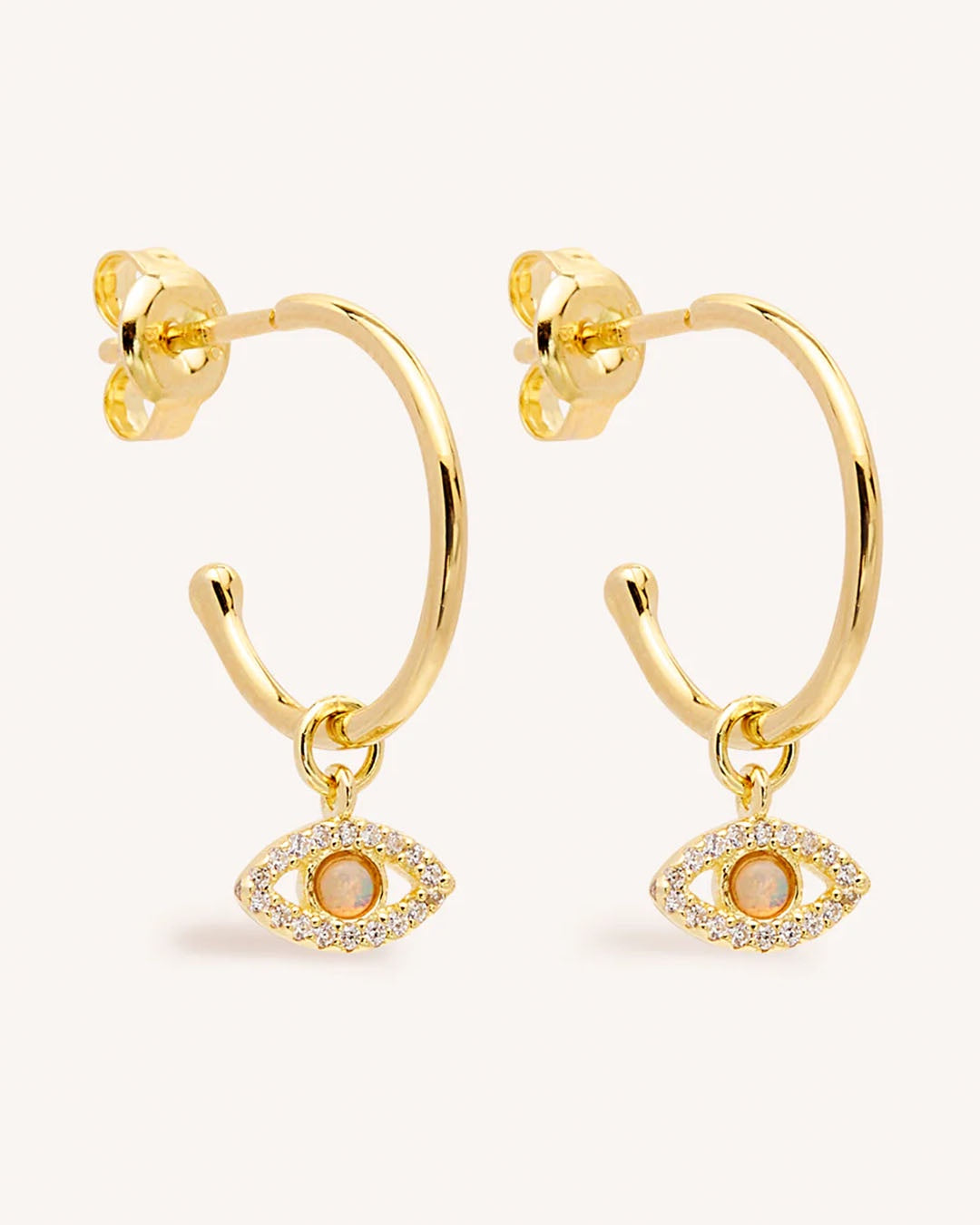Gold Eye of Intuition Hoops Earrings by By Charlotte - Prae Store