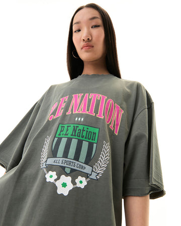 Division One Tee in Dark Shadow Activewear by PE Nation - Prae Store
