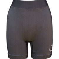 Fine Ribbed Biker Short - Black/Beige Shorts by Pinky & Kamal - Prae Store