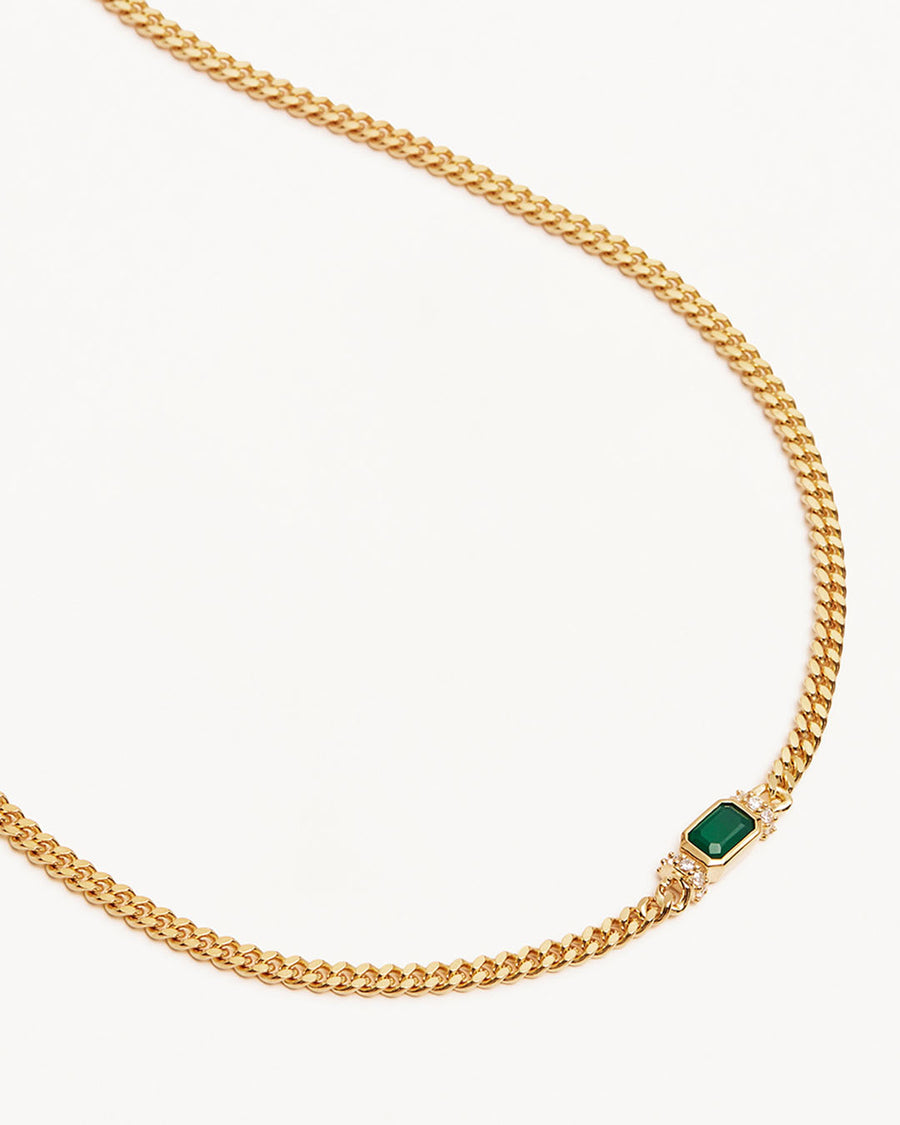 Gold Strength Within Green Onyx Curb Choker Jewellery by By Charlotte - Prae Store