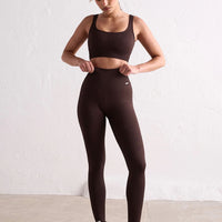 Cacao Ribbed Seamless Tights Leggings by Aim'n - Prae Store