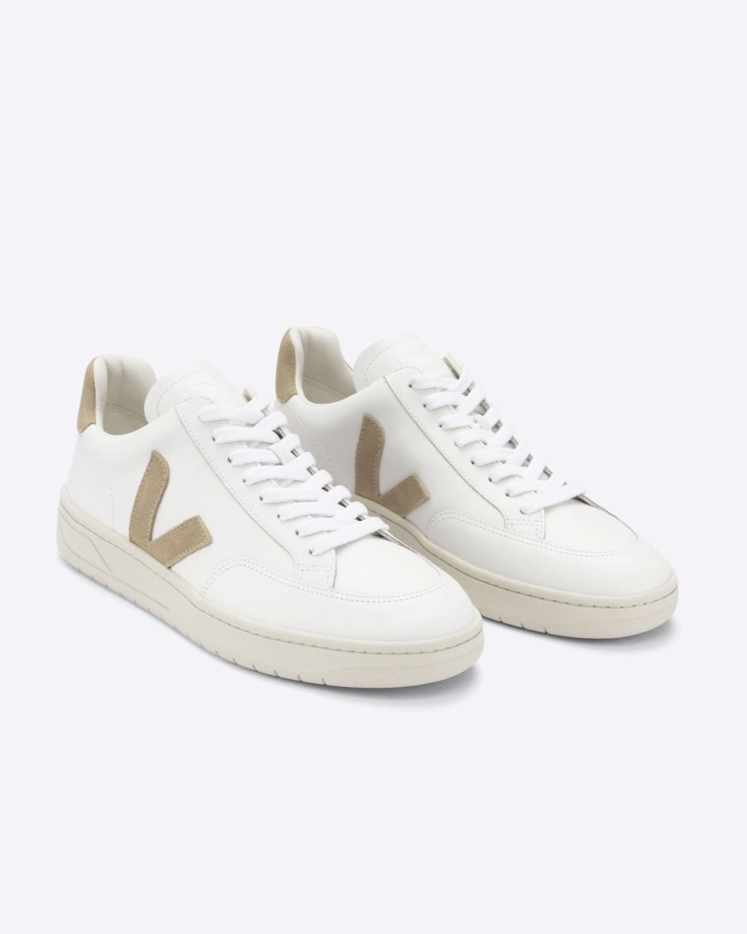 Veja - V-12 Leather Extra-White Dune Sneakers by Veja - Prae Store