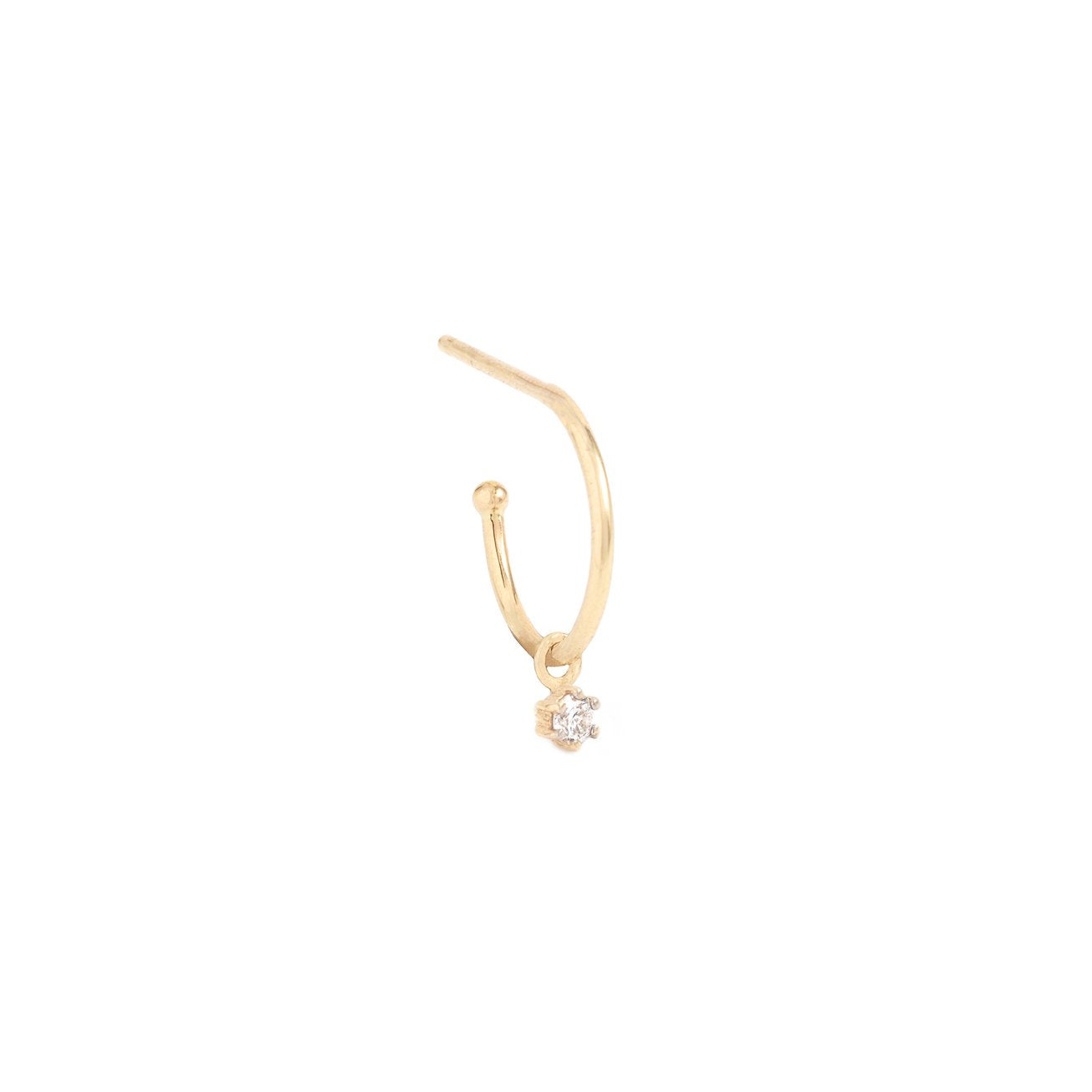 14k Gold Sweet Droplet Diamond Hoops - Prae Store