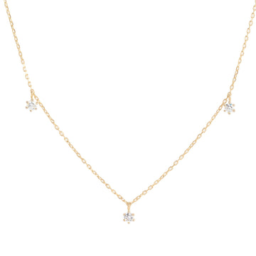 14k Gold Droplets Diamond Necklace - Prae Store